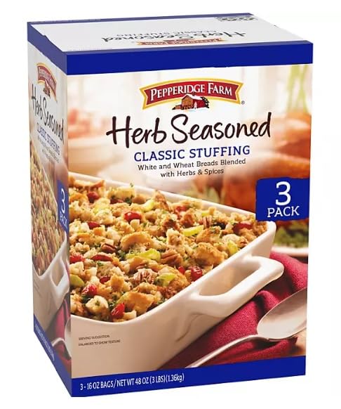 Vista 3 de Paquete - Pepperidge Farm Herb Seasoned Stuffing 3, bolsas de 16 onzas en embalaje Icemans Thunder Expert
