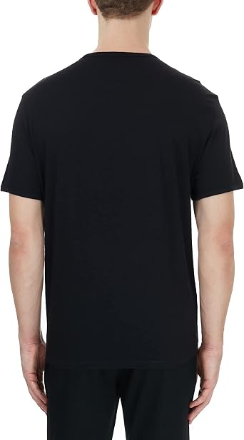 Armani Exchange Men's Crew Neck Logo Tee T Shirt, Black, Large