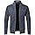 Men Classic Full Zip Knitted Cardigan Casual Stand Collar Fleece Lined Sweaters Slim Fit Winter Warm Thick Sweater (Light Grey,X-Large)