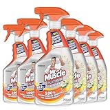 Mr Muscle Kitchen Cleaner, Platinum Antibacterial Kitchen Spray, Citrus, Pack of 6 (6 x 750 ml)