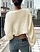 SECRETEYARD Womens Bolero Shrug Sweaters Long Sleeve Open Front Rib Knit Cropped Cardigan Sweater (US, Alpha, Medium, Regular, Regular, Beige)