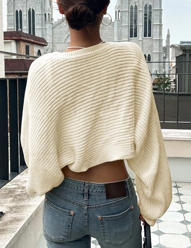 Image of Womens Bolero Shrug Sweaters Long Sleeve Open Front Rib Knit Cropped Cardigan Sweater