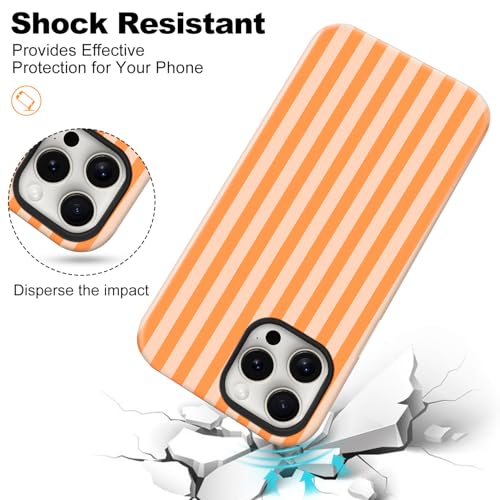 Magnetic for iPhone 14 Plus Case Cute Stripes Phone Case, Orange by flewfun - Used condition - Image 6
