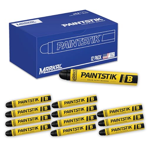 Markal 80223 B Paintstik Solid Paint Ambient Surface Marker, Black (Pack of 12)