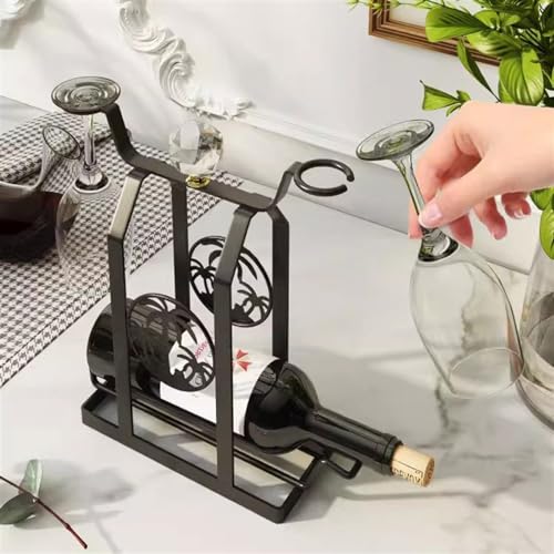 Soporte para botellas de vino de hierro para mesa miniatura 3
