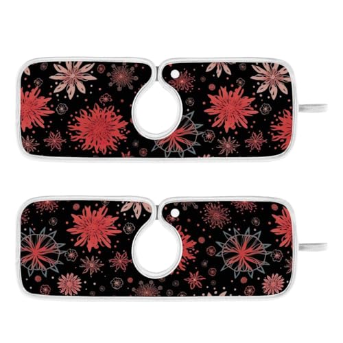 FULUHUAPIN 2 Pack Snowflake Kitchen Faucet Splash Catcher Absorbent Mat, Polyester Sponges Machine Washable Quick Dry Drying Mat, Sink Accessories 23'' x 5'' 20324111