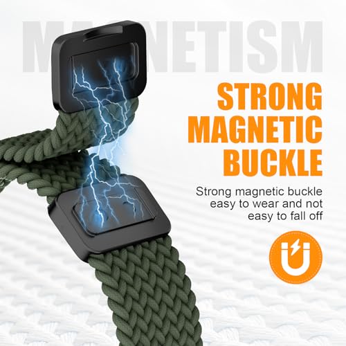 Image of BXUXOHS Magnetic Nylon Bands for Samsung Galaxy Watch 8 Band /Galaxy Watch 8 Classic,Braided Elastic Fabric No Gap Sport Strap for Galaxy Watch 8 /8 Classic 40mm 44mm 46mm men /women