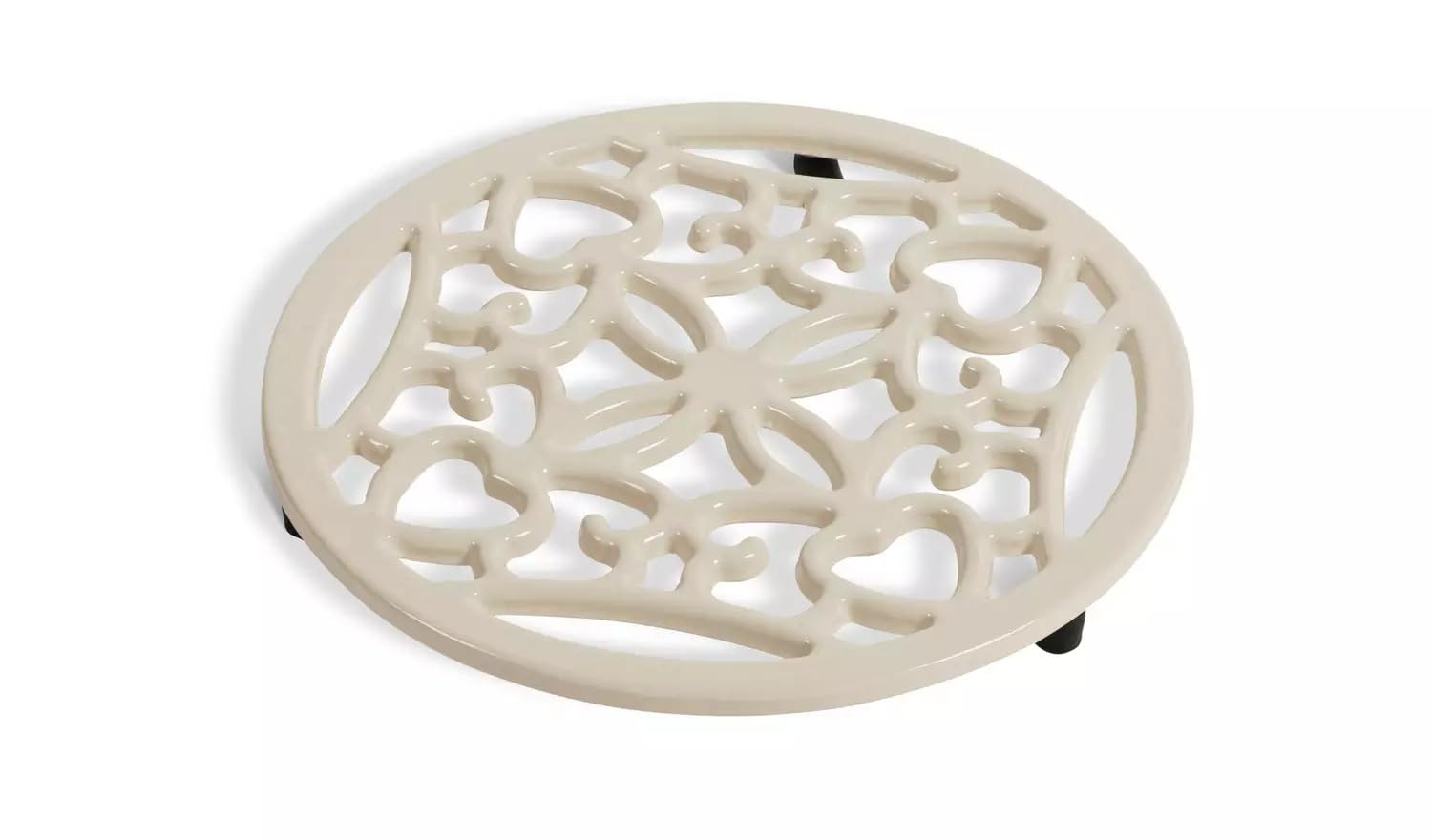 Aidni Cream Cast Iron Trivet For Hot Dishes, Kitchen Table Protection (Cream)