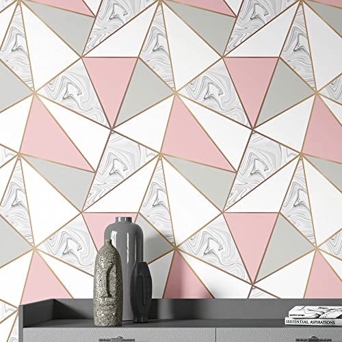 Papel De Parede Adesivo Rose Mármore Auto Colante Lavável