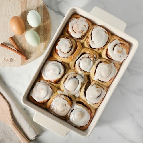Martha Stewart Broadbrook Ceramic Bakeware, 13x9 Inch Rectangular Baking Dish with Handles