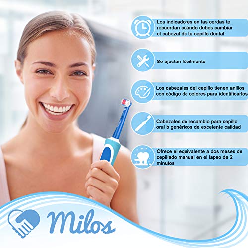 Cabezales de Recambio Oral B Infantil, Paquete de 4 Cabezales para Cepillo de Dientes Eléctricos para Niños de Milos