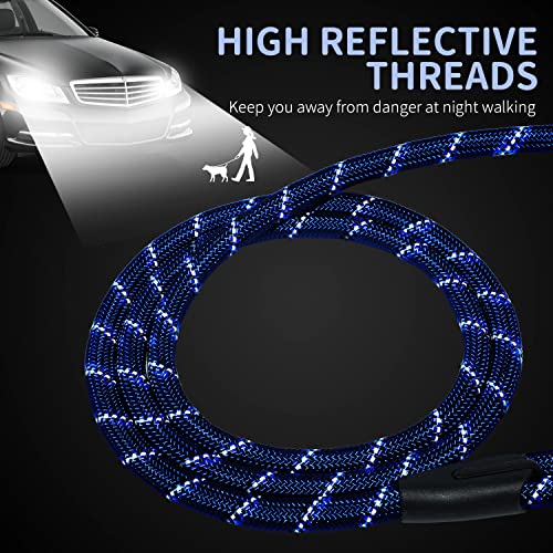 Image of Long Dog Leash for Training 50Ft-Reflective Nylon Rope with Swivel Hook-Recall Agility Lead for Large Small Medium Dogs Outside Walking Hiking-Royal Blue Diam 1 /2 inch