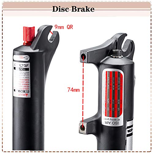 BUCKLOS 26/27.5/29 Travel 120mm MTB Air Suspension Fork, Rebound Adjust