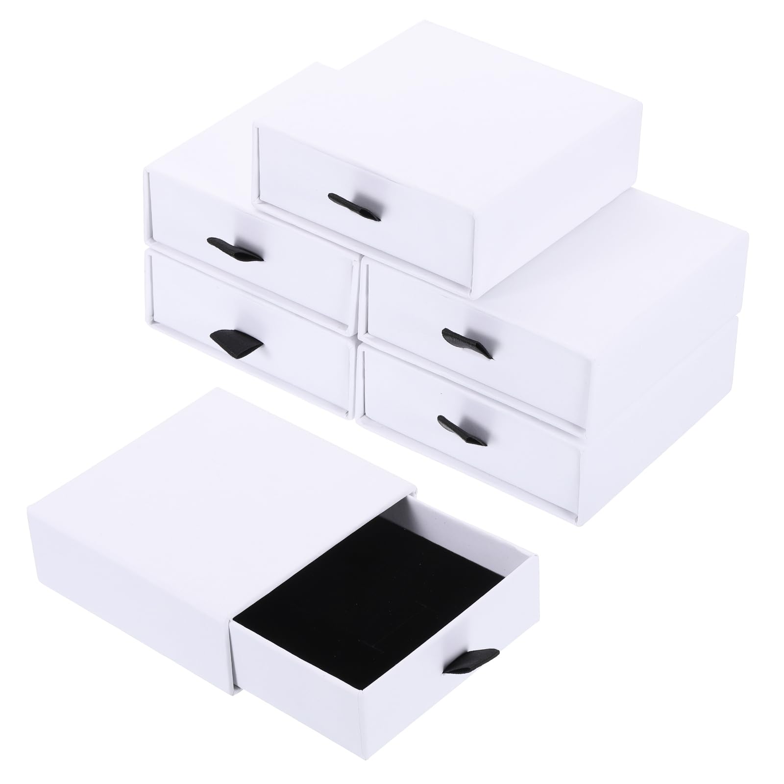 Boîte bijoux carton blanc 8.9x8.9 cm uxcell avec éponge pour collier et bracelet lot de 6