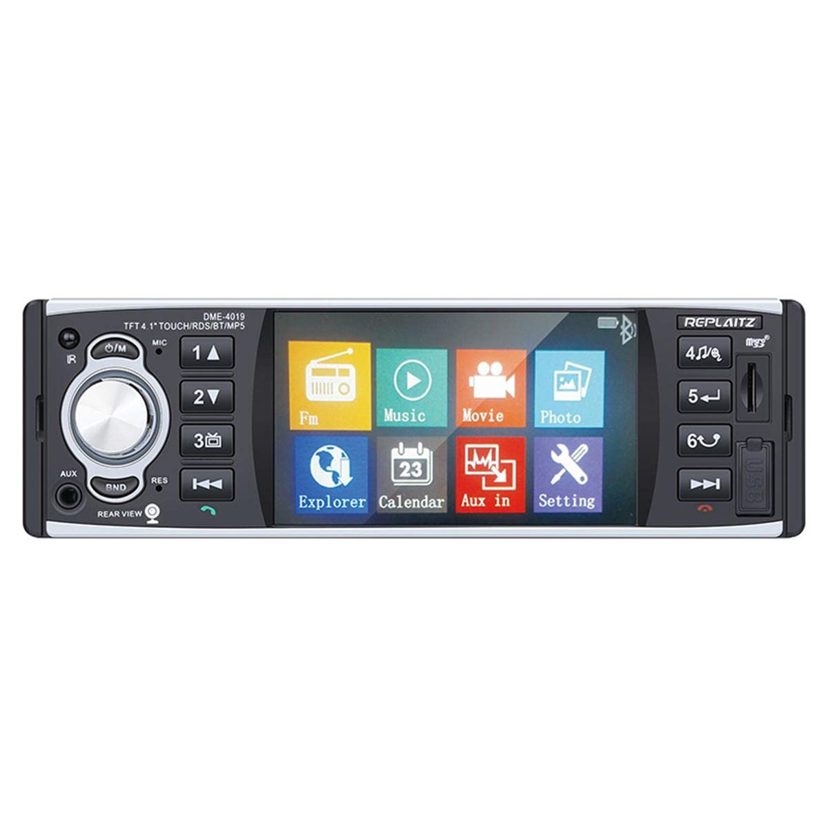 4.1 cal 1 Din Radio samochodowe Audio Stereo 1Din RDS USB Radio AUX FM Stacja zdalnego sterowania