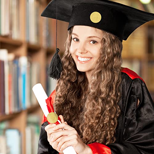 Whaline 500Pcs Graduation Cap Foil Seal Sticker Embossed Gold Self Adhesive Graduation Decal For Diplomas Certificates Awards Class Graduation Envelopes Party Favor Supplies, 1.5 Inch #TOP5