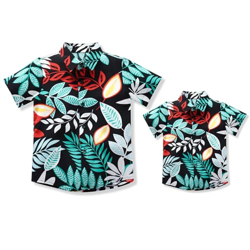 Image of Daddy and Me Matching Outfits Hawaiian Father and Son Matching Shirts for Family Photoshoot Summer Men Boys Father's Day Tops