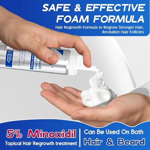 Image of PDAM 5% Minoxidil for Men and Women Foam - Clinically Proven to Regrow Thinning Hair, Topical Hair Loss Treatment, Maximum Strength Foam for Thicker & Fuller Hair, 2 Month Supply (2 x 2.11 oz)