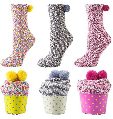 Kotashion Donna Inverno Calze Calzini Regalo Natalizi Ragazza Cupcake Calzini Termici Divertenti AccessoriRegali di compleanno di San Valentino e Festa della Mamma in vari colori Calze