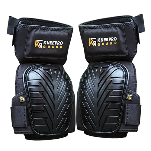 KNEEPRO GUARD Knee Pads for Work with High-Density Foam Padding | Comfortable Gel Cushion and Adjustable Non-Slip Straps | Perfect for Gardening, Cleaning, Flooring, DIY, Tiling, and Construction