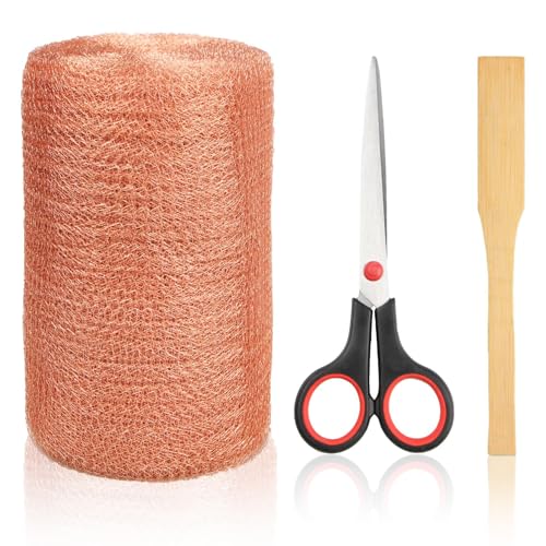 Touloube Kit de Control de roedores de Malla de Cobre - 13 cm x 10 m de Malla de Alambre Fino de Doble Capa de Cobre Tejido, Protección de árboles jóvenes y Semillas Bloquear Agujeros