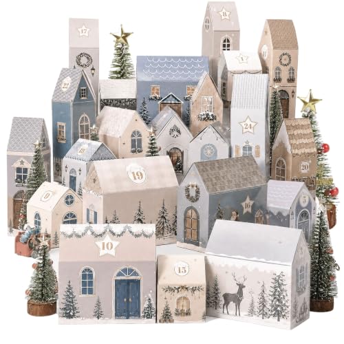 Image of Kesote 24Pcs Advent Calendar Boxes with 1-24 Stickers for Countdown