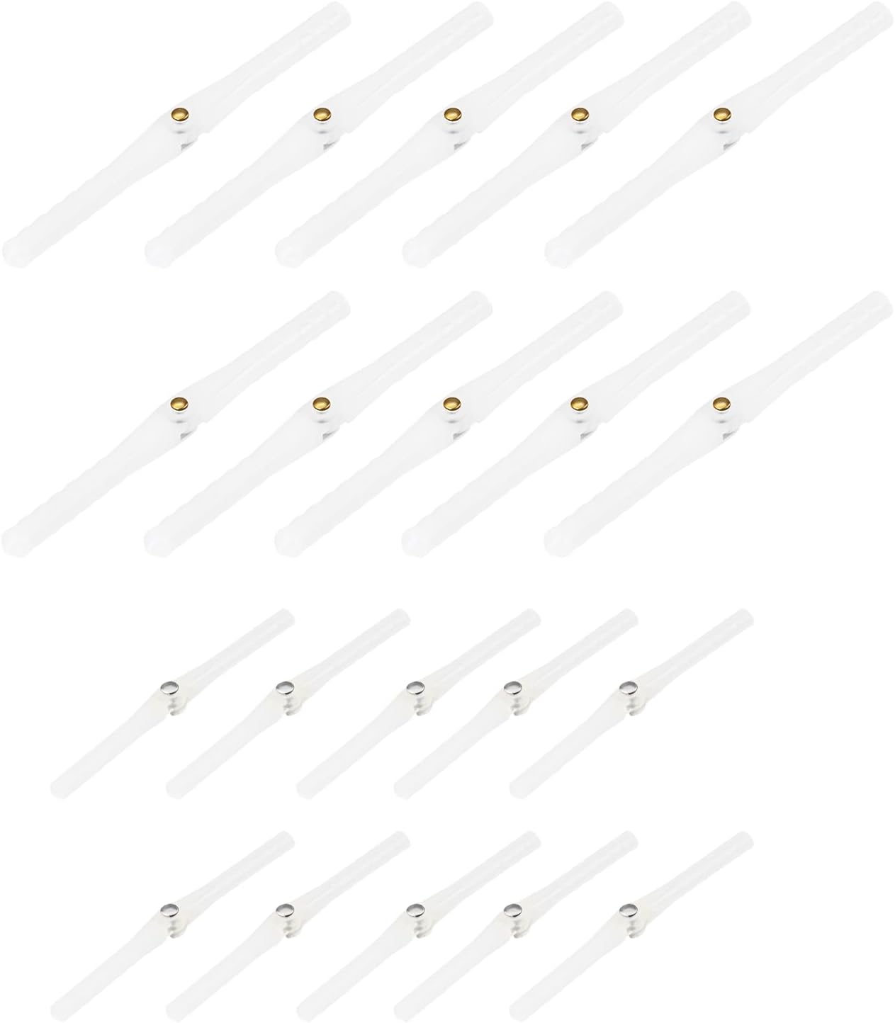 20 Pack RC Airplane Pin Hinge 4.5 x 67 mm and 2.5 x 47 mm for RC Plane Helicopter Control Surfaces White
