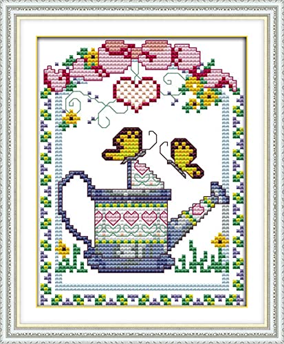 Broderie point de croix paysage de salon canevas imprimé 40x50cm