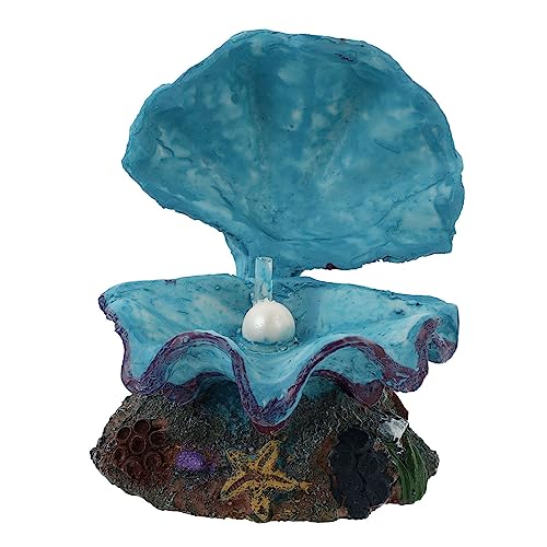 ULTECHNOVO Aquarium Air Stone Shell Ornament with Oxygenated Bubble Effect 3.54X2.76X2.95In Fish Tank Decor for Underwater Landscape and Aquatic Environment