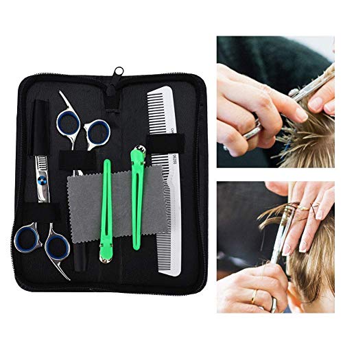 5pcs Professional Haircut Scissors Kit,Barber Shear Comb Set Hairdressing Tool with Special Stainless Steel Production,Durable Haircut Beauty Salon Suit for Home Personal Hair Styling - Image 2