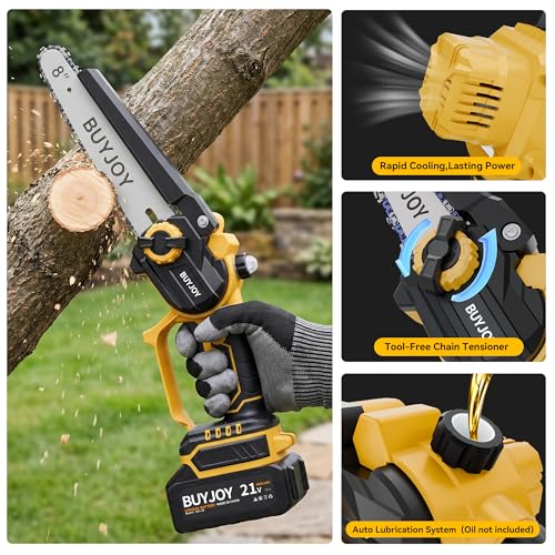 Image of BUYJOY 2-in-1 Electric Pruning Shears & 8 Inch Mini Chainsaw