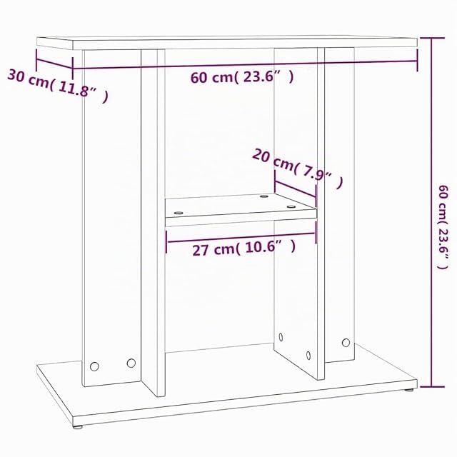 Foto 3 de 7 de vidaXL Soporte para acuario madera de ingeniería blanco 60x30x60 cm