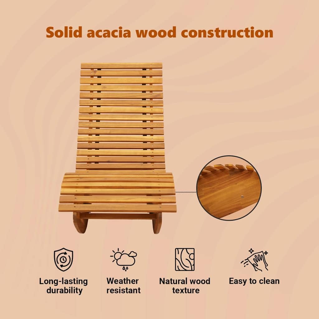 vidaXL Tumbona 2 uds. Madera de Acacia Sólida Marrón