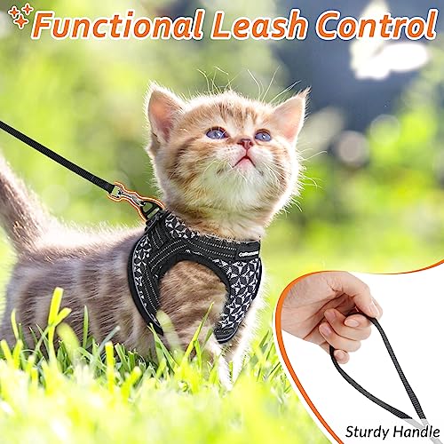 Catromance Cat Harness And Leash, Escape Proof Kitten Harness And Leash Set For Walking, Adjustable Cat Vest Harness For Kitten, Breathable Kitty Harness ​With Reflective Strips And Easy Control #TOP4