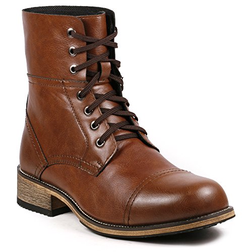 Metrocharm MC001 Men's Lace Up Cap Toe Formal Dress Casual Fashion Boots