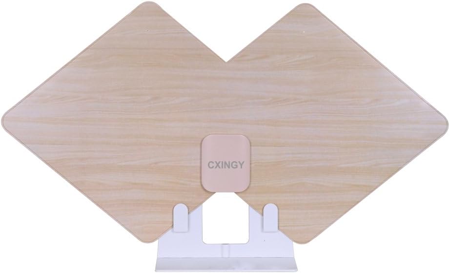 HDTV Antenna, CXINGY Digital Antennas Indoor 60 to 75 Mile Long Range Signal Amplified Booster and 10 Feet High Performance Coaxial Cable. (Spray paint Wood grain Antenna)