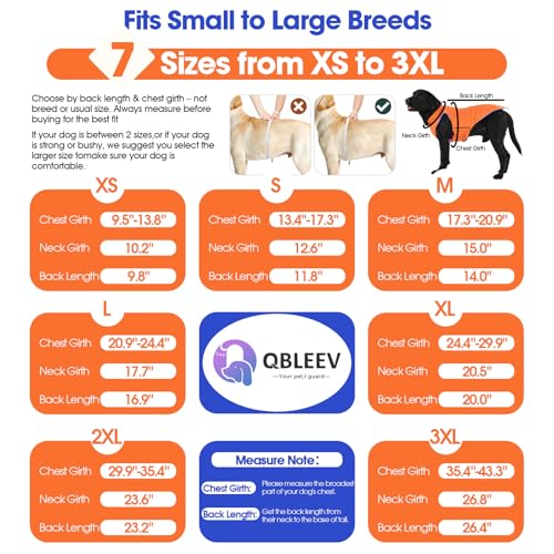 QBLEEV Reversible Dog Coat for Medium Dogs, Waterproof Windproof Winter Jacket Keeps Dogs Warm in Snow, Adjustable Hook & Loop Lightweight Dog Puffer Vest, Orange, L – Fits French Bulldog - Image 7