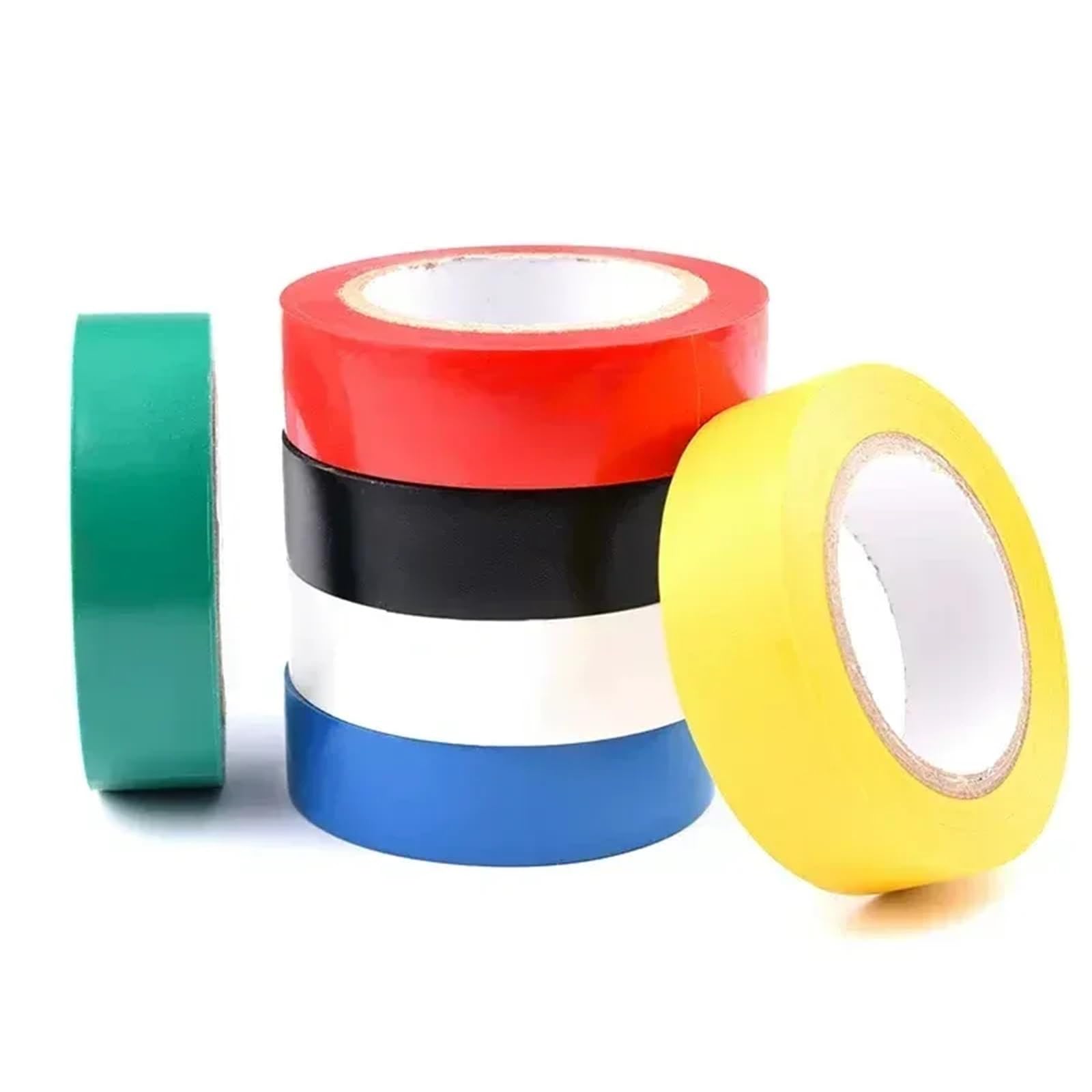 Cinta aislante, Cinta Eléctrica De PVC Multicolor 10M-20M Paquete 5(Black,20M(65.6FT)-5 PCS)