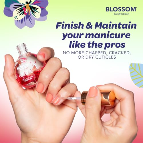 Blossom Cuticle Oil for Nails, Hydrating, Moisturizing, Scented Nail Oil Cuticle Care, Infused with Real Flowers, Made in USA, 0.5 fl. oz, Cherry - Thumbnail 5