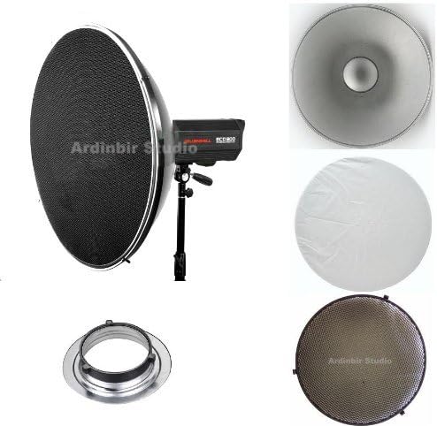 Ardinbir Studio 22" 55cm Beauty Dish Reflector Honeycomb Grid & Diffuser Set for Bowens type Monolight including Visico, Mettle, Fancier, Calumet Flash Strobe Light