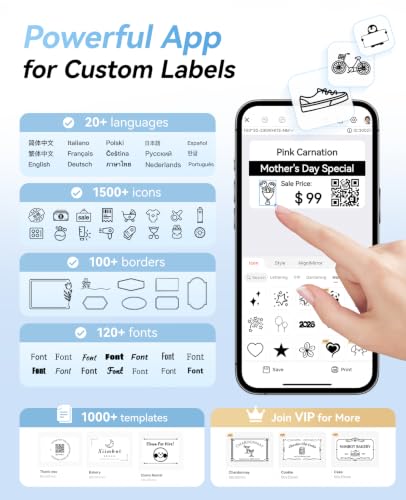 NIIMBOT B1 Pro Label Maker with Red & Black Printing, 300 DPI HD Bluetooth Thermal Label Printer for Photos, Scrapbooks, Home, Office Organization, Small Business, Inkless Label Maker with Tape, Blue - Image 8