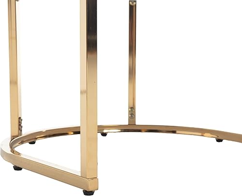 Miniatura 9 de VESCASA Sillas de comedor tapizadas de piel sintética con respaldo de barril, modernas sillas acolchadas para restaurante con marco de metal dorado