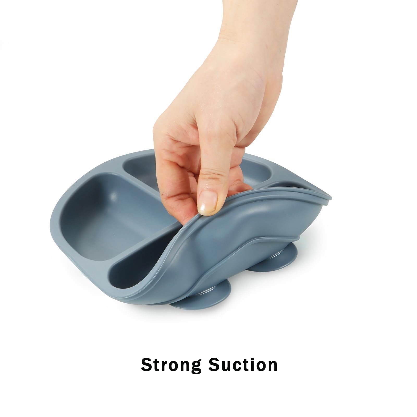 LONZIKP 4 Pièces Assiettes à Ventouse Bébé - Silicone Antidérapante Dès 6 Mois