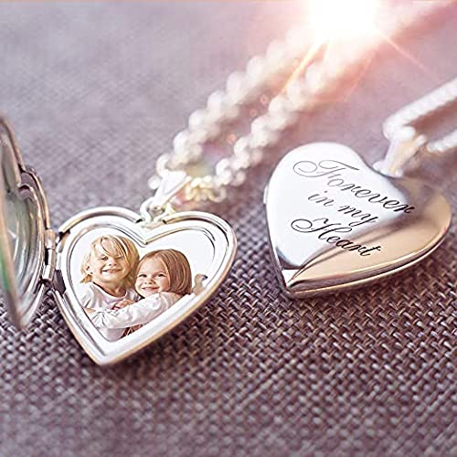 Custom Necklace Personalized Heart Locket Necklace That Holds Pictures Customized Add Your Photo Text For Women Kids Grandma Mothers Or Lover Gift #TOP2
