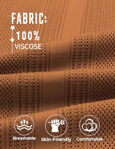 Image of COOFANDY Mens Knit Polo Shirts V Neck Textured Polo Shirts Short Sleeve Breathable Polo Casual Collared T Shirt Fashion Tops