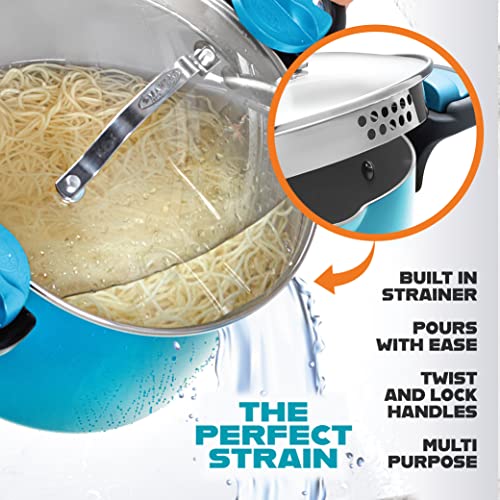 image for Gotham Steel 5 Quart Stock Pot Multipurpose Pasta Pot with Strainer Li