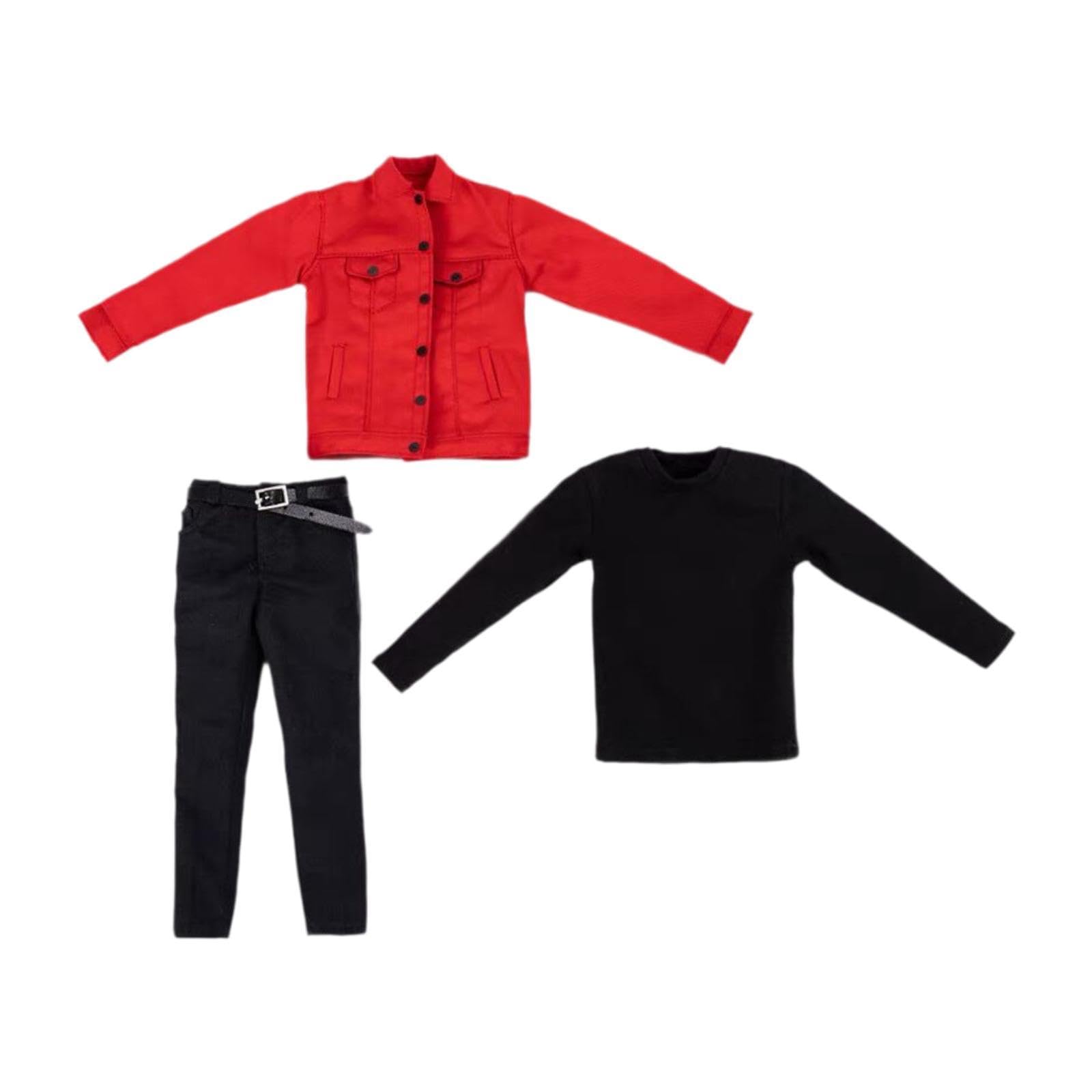 harayaa 1:6 Actionfigurenkleidung, Puppenkostüm-Accessoires, modischer Stoffanzug, Jacke, T-Shirt, Hose für 30 cm große männliche Figuren