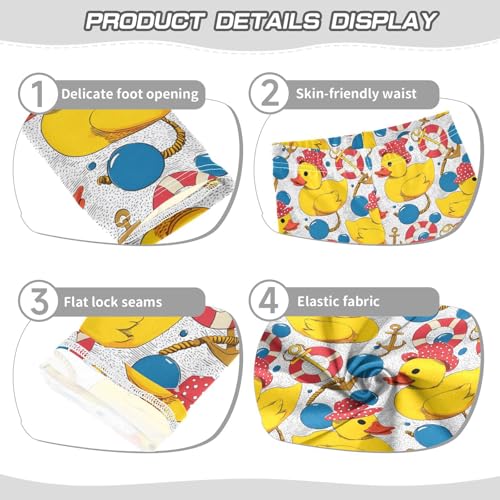 Cute Yellow Duck Swimming Circle Girls Leggings Soft Stretch Workout Yoga Dance Pants for Kids Casual Tights3