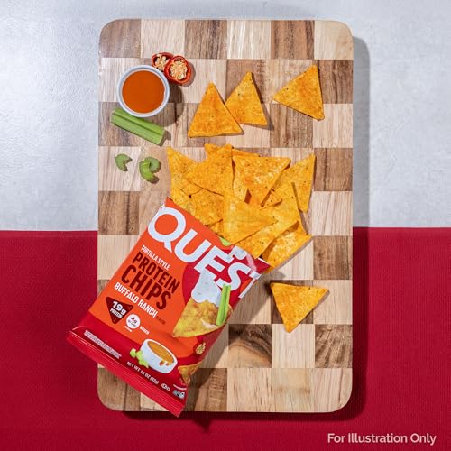 Image of Quest Nutrition Tortilla Style Protein Chips, Buffalo Ranch, 19g of Protein, 4g Net Carbs, Gluten Free Protein Snack, 1.1 Ounce (Pack of 12)
