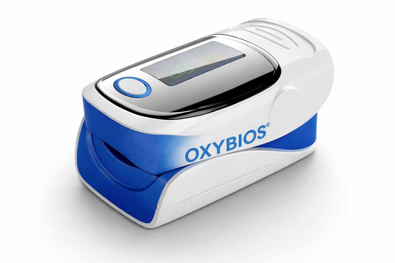 DOIGT OXYMETRE DE POULS BLEU "Tout en Un" portable et Cardiofréquencemètre avec notice en français. Analyse et mesure la saturation en oxygène dans le sang SpO2 - Moniteur de fréquence cardiaque